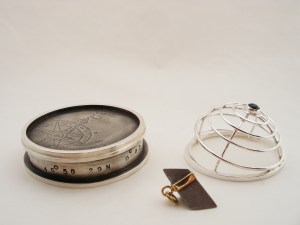 Homing Device with Meteorite - Pendant with stand and lid (open)